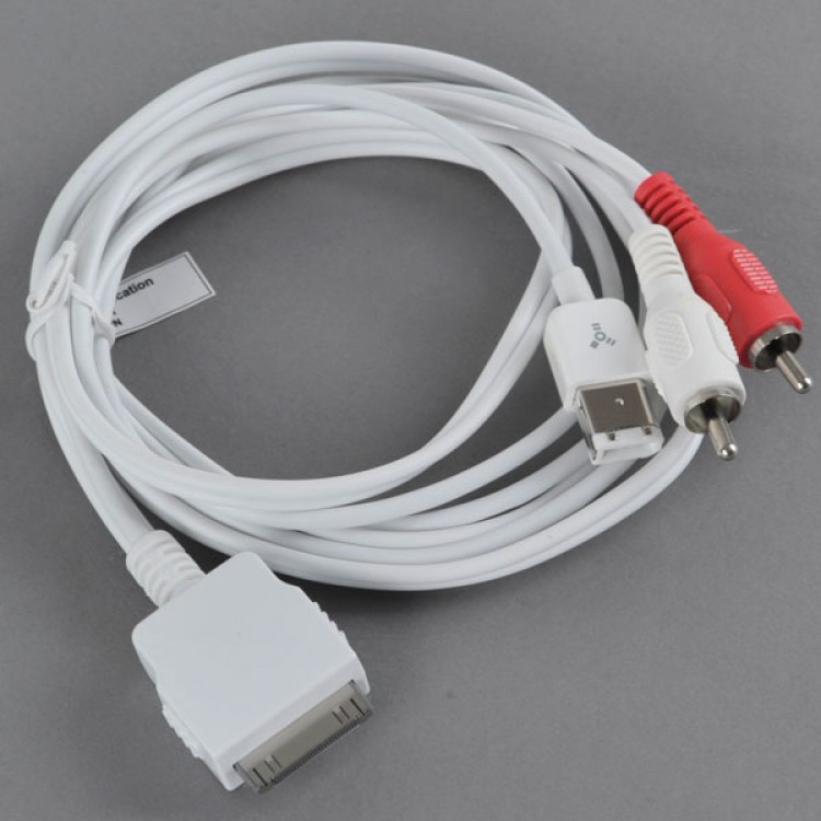 Firewire IEEE 1394 and 2 RCA Cable for Apple iPod Free Shipping