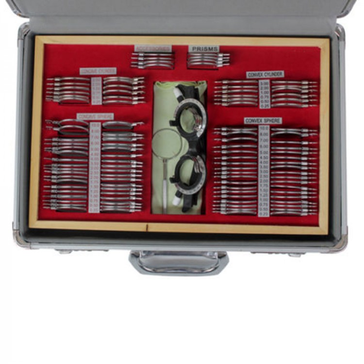 104pcs Trial Lens Set Metal Rim Ophthalmic Trial case lenses Aluminum