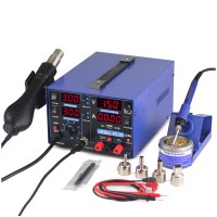 3 In 1 Soldering Rework Station 110V + Hot Air Gun + 15V 2A DC Power Supply 853D USB 2A