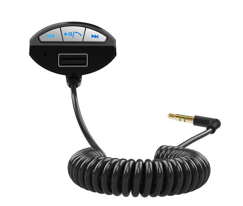 A2DP 3.5mm Car Handsfree Bluetooth AUX Stereo Audio Receiver Adapter USB Charger
