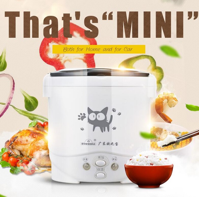 1L Mini Auto Rice Cooker 12V/24V Electric Home Car Camping