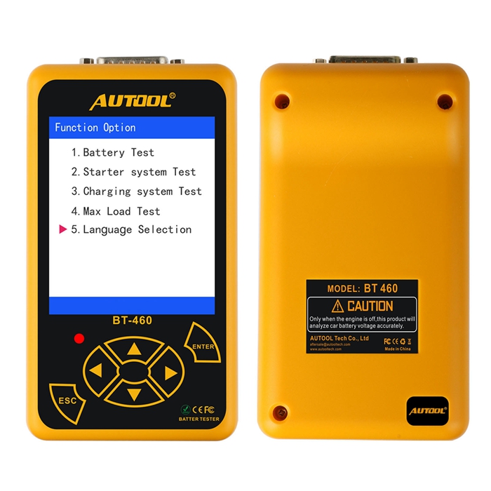 AUTOOL BT-460 Automotive Battery Load Tester Cranking and Charging System Analyzer Scan Tool for Cars//SUVs//Trucks Car Digital Battery Analyzer 12V//24V 100-2400 CCA