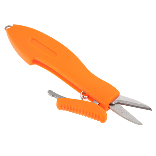 Fish Shape Push Plastic Cover Handy Scissors Fishing Line Cutter