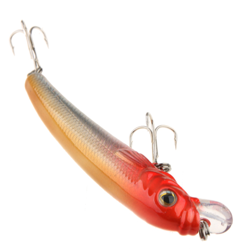 85mm Minnow Lures Real-like Fish Shape  With Two Quality Treble Hooks Color Random