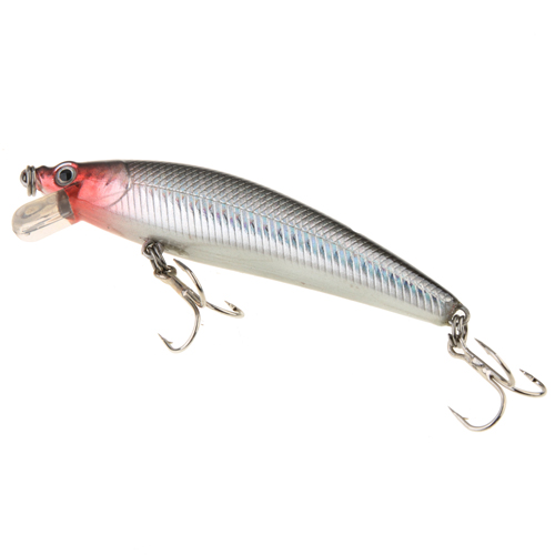 100mm Minnow Lures Real-like Fish Shape  With Two Quality Treble Hooks Color Random