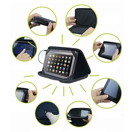 9.7 inch Universal  PU Leather Case with Speaker for Tablet PC PDA MID Color Random