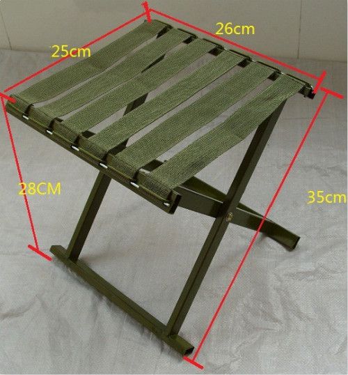 Outdoor Fishing Beach Chair Folding Stool Flat Bottom S Size-Army Green