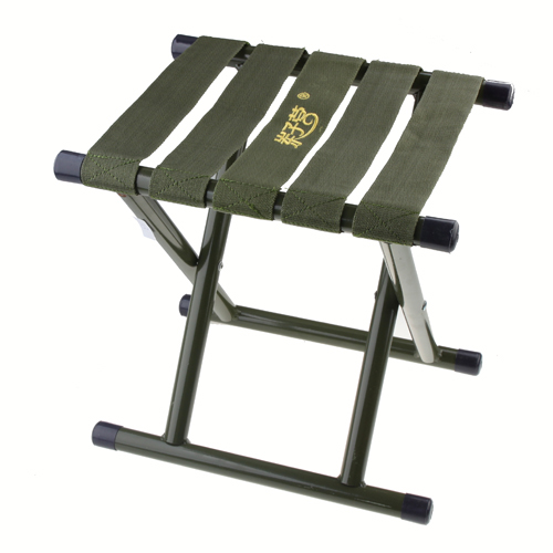 Outdoor Fishing Beach Chair Folding Stool Round Bottom L Size-Army Green