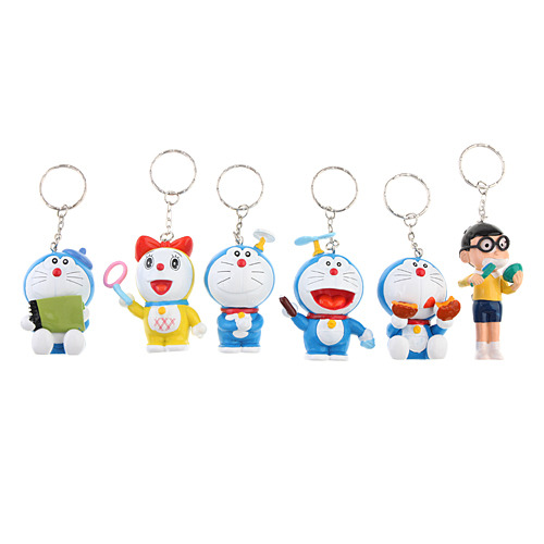 6pcs Cute Doraemon 2.5'' Figures  Kid Toys Plastic  Keychain