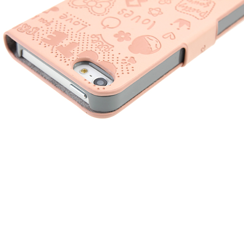 Cute Patterns Leather Protective Case for iPhone 5
