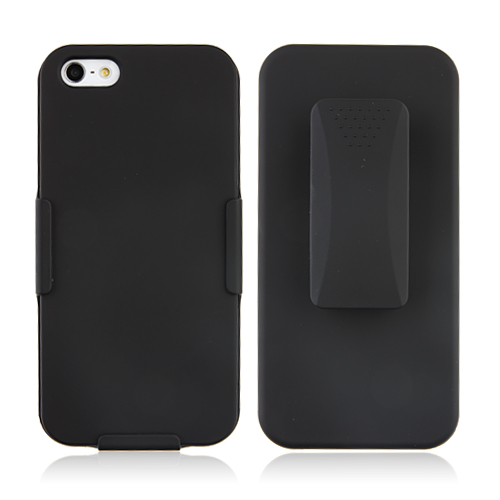 Black Plastic Back Cover Case Stand for iPhone 5