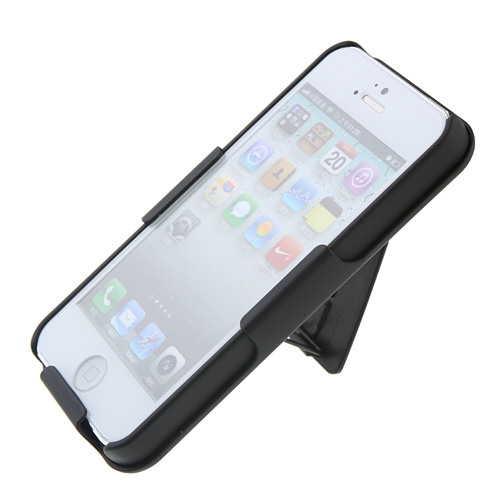 Black Plastic Back Cover Case Stand for iPhone 5