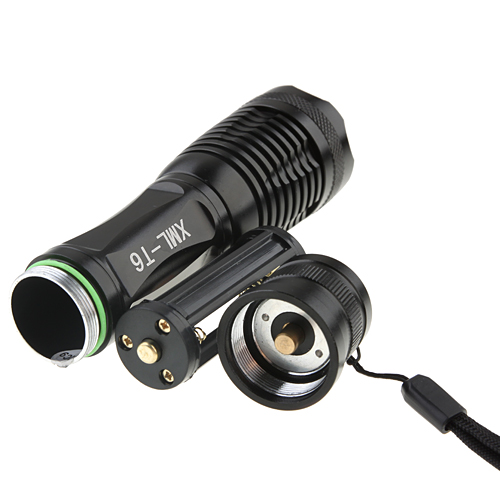 UltraFire XML-T6 Flashlight Lotus Head Focus T6 Flashlight Black