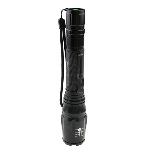 Professional CREE XML-T6 Zoom Adjustable Waterproof Flashlight with Clamp 3 Modes 1600 Lumens