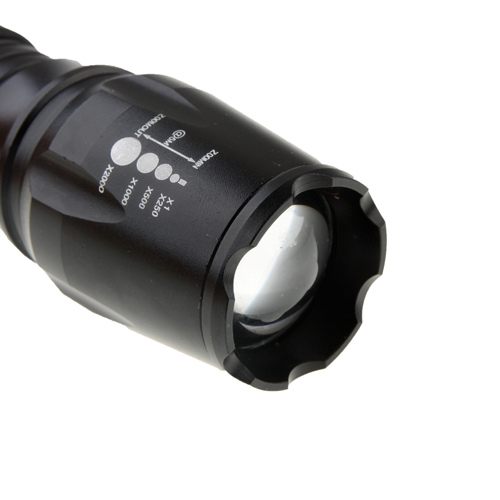 Professional CREE XML-T6 Zoom Adjustable Waterproof Flashlight with Clamp 3 Modes 1600 Lumens