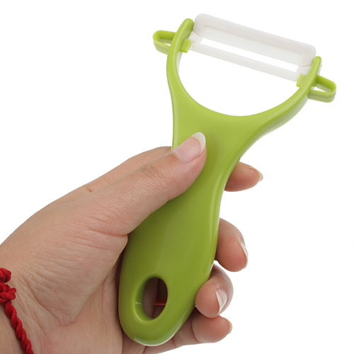 Bestlead Durable High Quality Ceramic Peeler With Suspending Hole On Handle Green