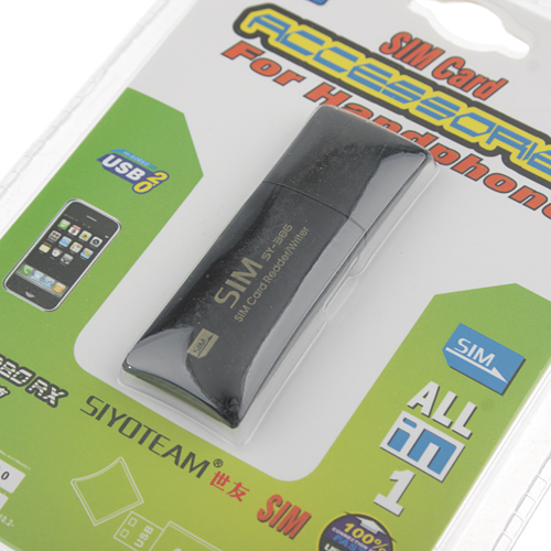 SY-386 USB2.0 Hi-Speed SIM Card Accessories For Handphone Black