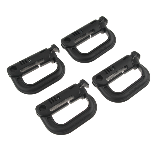 4pcs D-Ring Locking Plastic Hook Carabiner