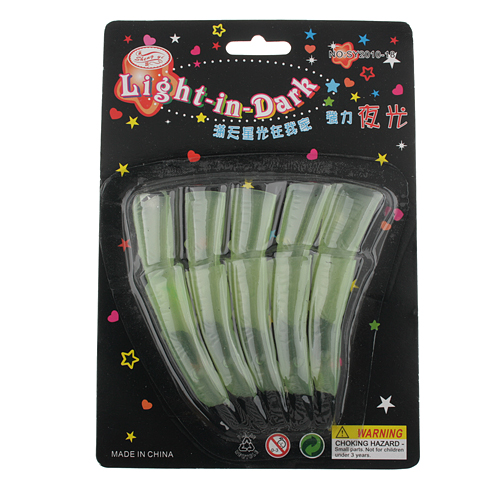 Halloween 10 Black Witch Ghost Fingers Nails Light-in-dark Fancy Dress Party Accessory