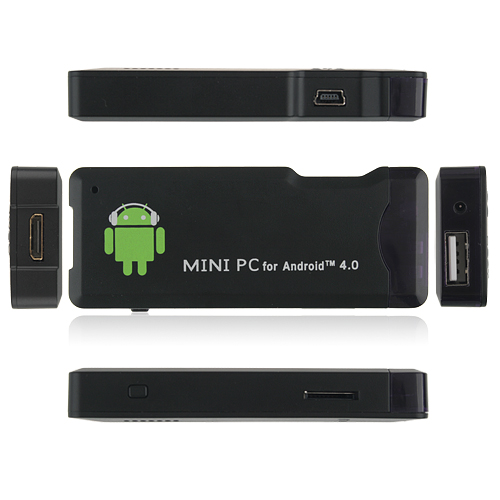 OEM MK802 Mini Android PC Android TV Box Android 4.0 Tcc8920 HDMI TF 4GB/1G RAM- Black