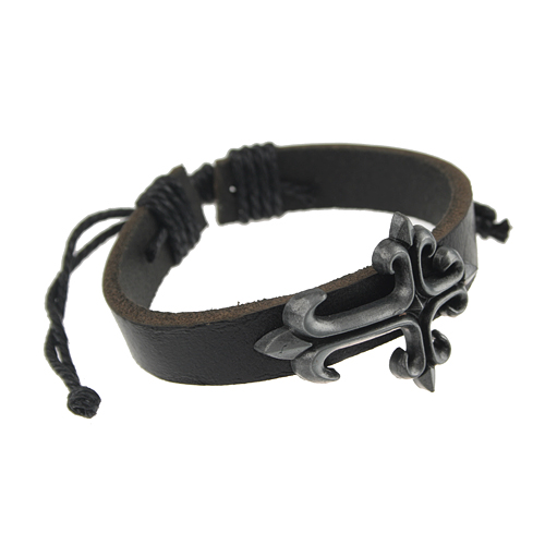 Cool Slipknot Cross Style Cowhide Bracelet