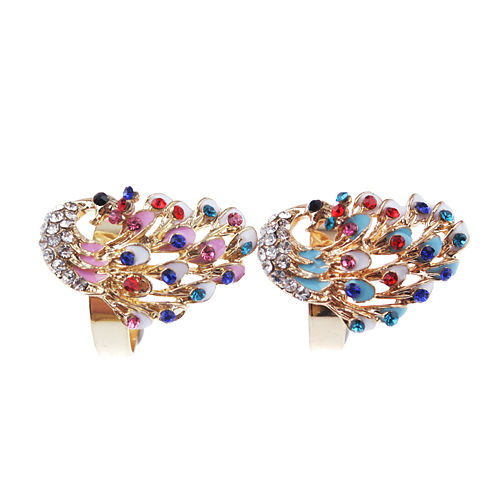 Colorful Rhinestone Peacock Style Ring Jewelry