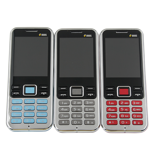 3322+ Quad Band Mobile Phone Dual SIM Card 2.2 Inch Bluetooth Camera - Red