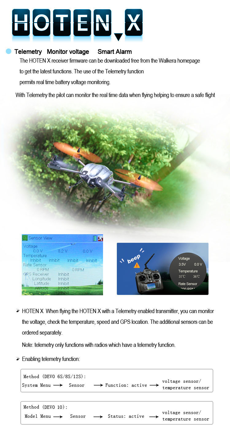 Walkera Hoten-X With DEVO F7 FPV Transmitter 6-Axis gyro 3D Quadcopter UFO RTF 2.4GHz