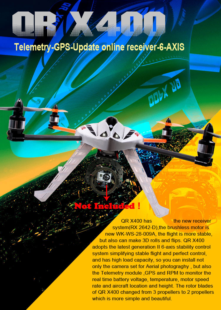 Walkera New QR X400 BNF 6-Achsen-Gyro UFO Quadcopter without Transmitter  with Aluminum Case