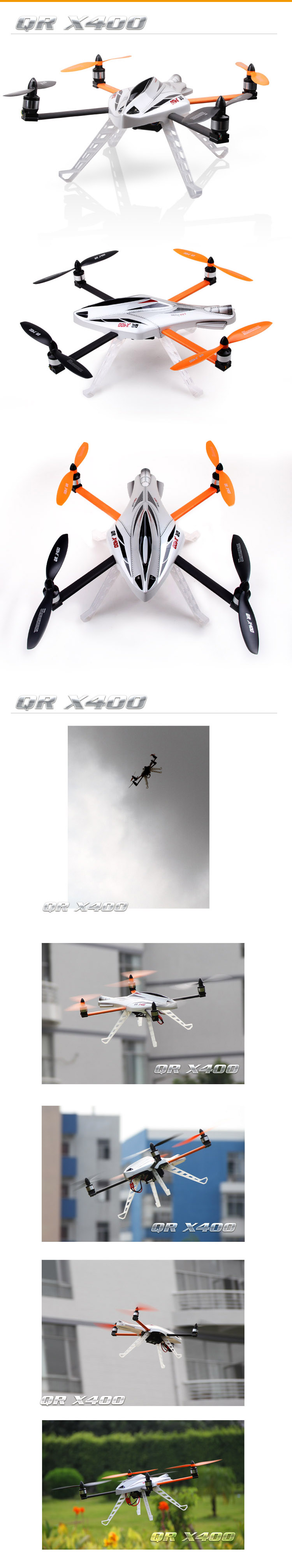 Walkera New QR X400 BNF 6-Achsen-Gyro UFO Quadcopter without Transmitter  with Aluminum Case