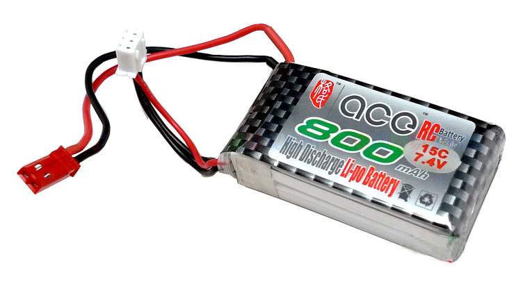 ACE 7.4V 800mAh 15C Small Rama Battery JST Connector