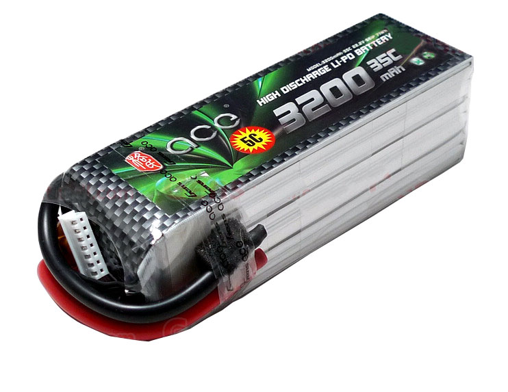 ACE 22.2V 3200mAh 35C LiPo Battery Pack 亚拓600等