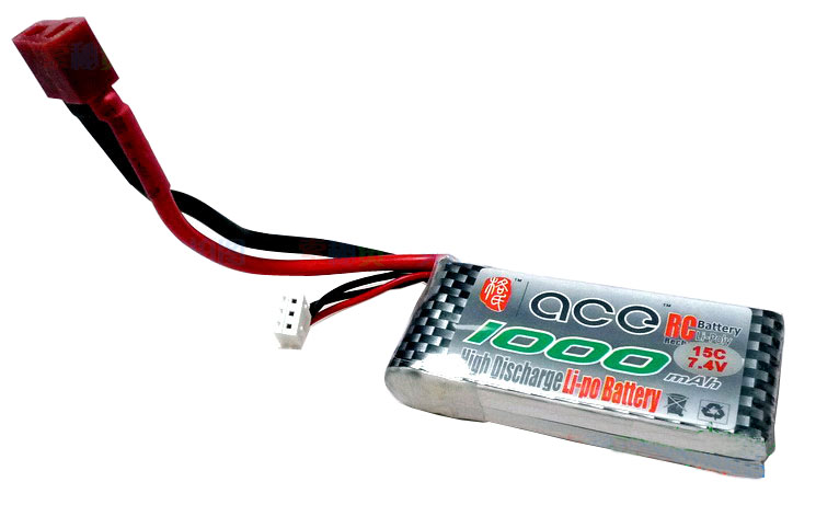 ACE 7.4V 1000mAh 15C LiPo Battery Pack