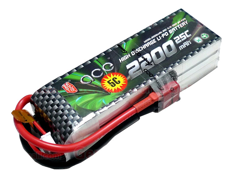ACE 11.1V 2200mAh 3S 25C LiPo Battery Pack
