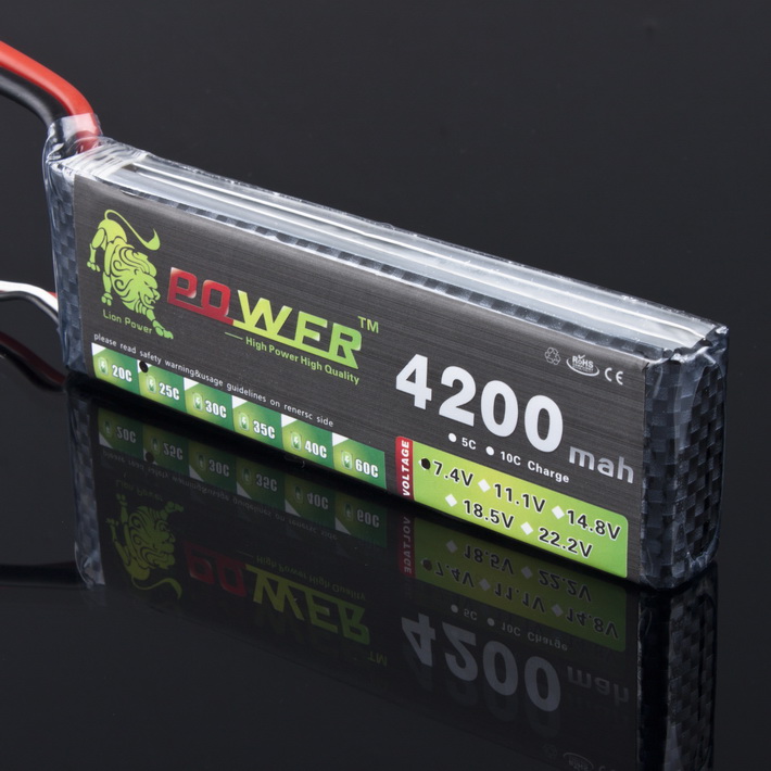 LION Power 7.4V 4200MAH 25C LiPo Battery BG711