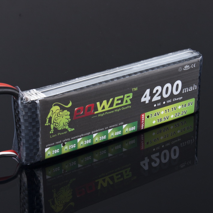 LION Power 7.4V 4200MAH 25C LiPo Battery BG711