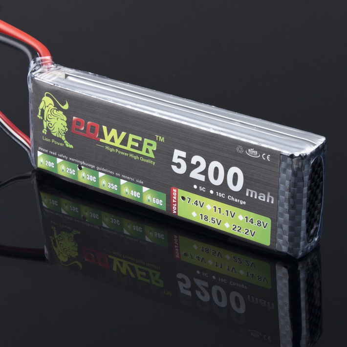 LION Power 7.4V 5200MAH 30C LiPo Battery BG712