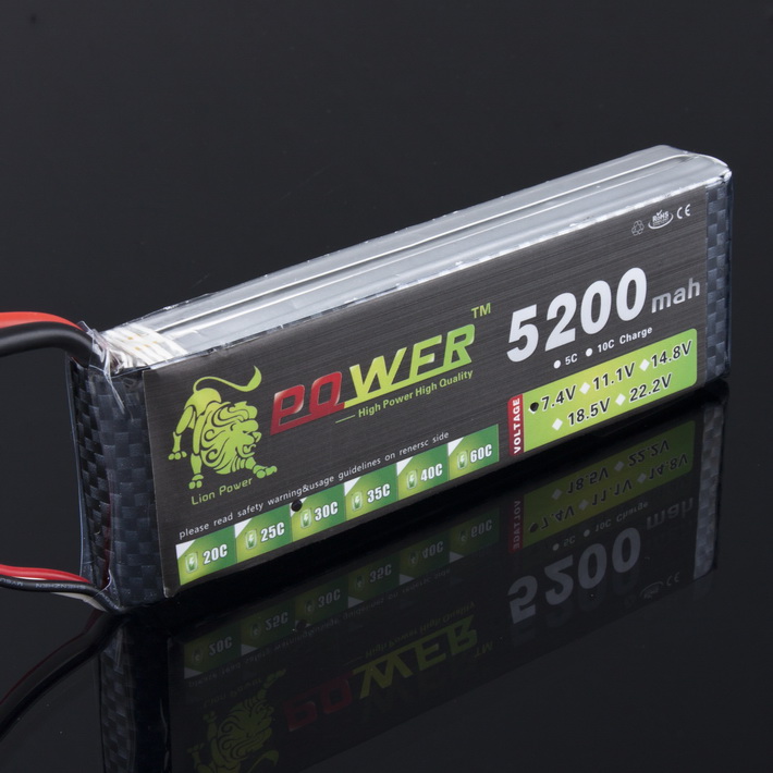 LION Power 7.4V 5200MAH 30C LiPo Battery BG712