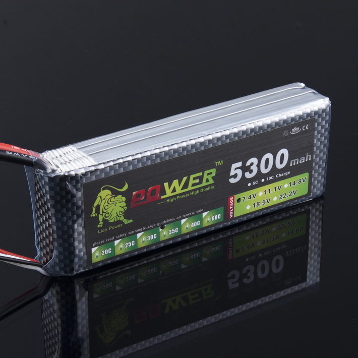 LION Power 7.4V 5300MAH 35C LiPo Battery BG706