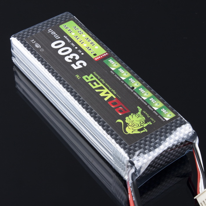 LION Power 7.4V 5300MAH 35C LiPo Battery BG706