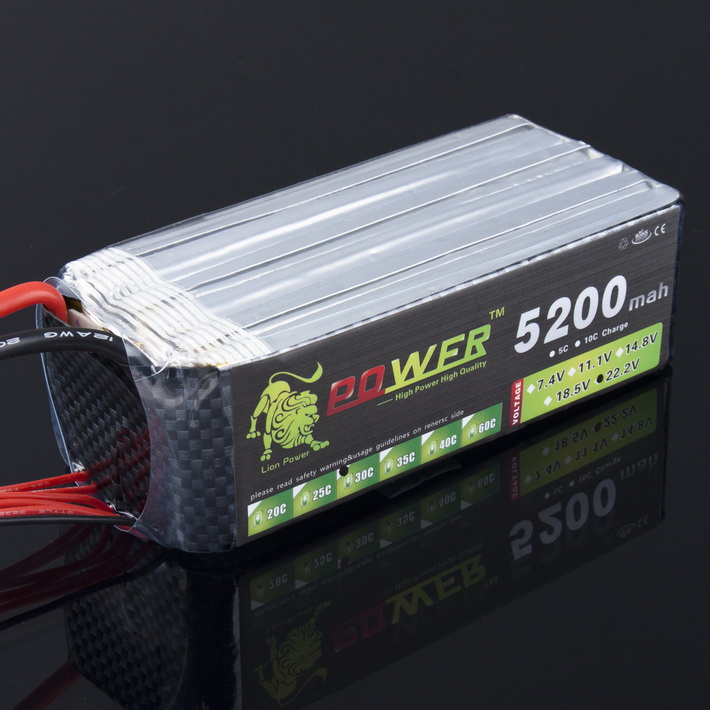 LION Power 22.2V 5200MAH 30C LiPo Battery BG713