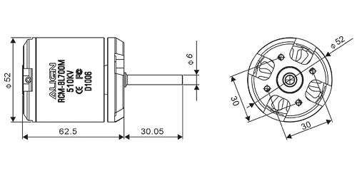 ALIGN 700M Brushless Motor(510KV) RCM-BL700M HML70M01