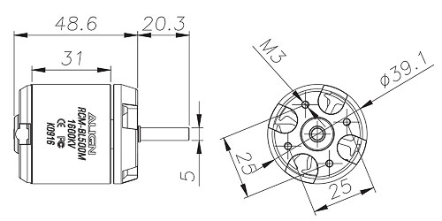 ALIGN 500M Brushless Motor(1600KV) RCM-BL500M HML50M01