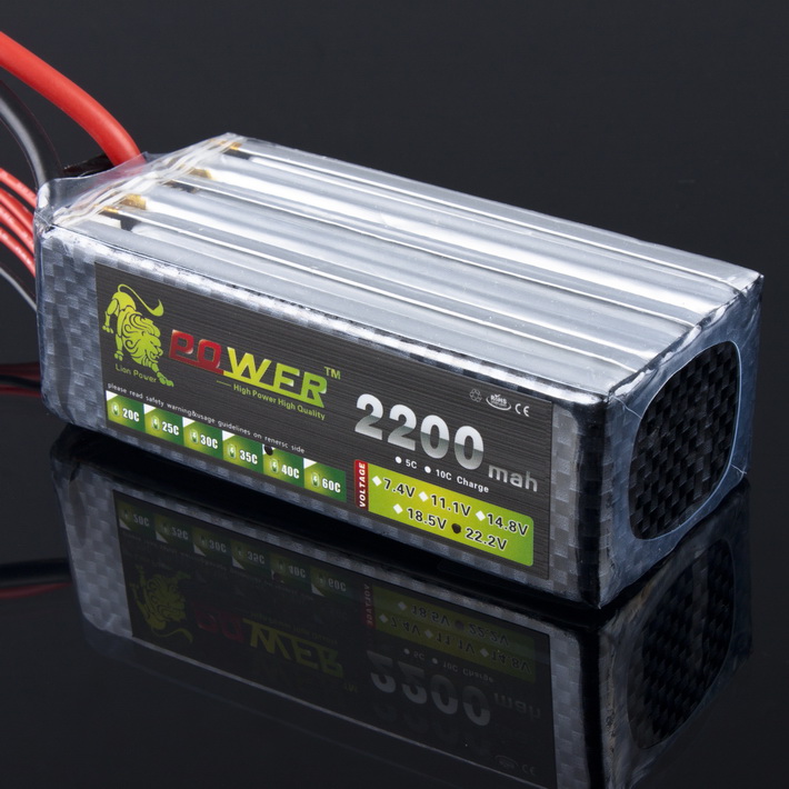 LION Power 22.2V 2200MAH 40C LiPo Battery BG716