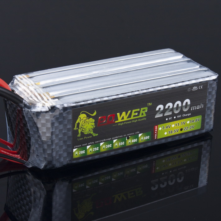 LION Power 22.2V 2200MAH 40C LiPo Battery BG716