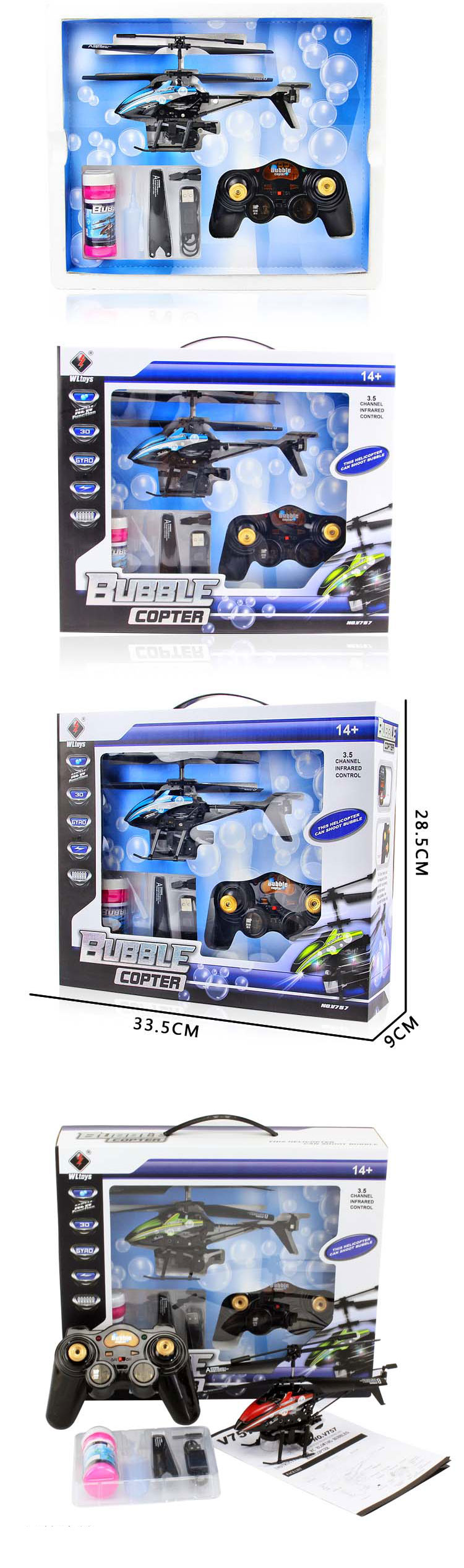 WL V757 Blow Bubbles RC Helicopter