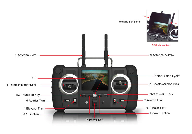 Hubsan FPV Invader Fixed Pitch 4CH Helicopter with 2.4Ghz Radio System RTF H102F