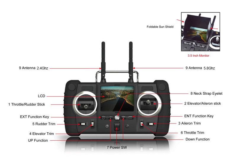 Hubsan H202F FPV Invader Co-Axial 4CH Helicopter with 2.4Ghz Radio System RTF