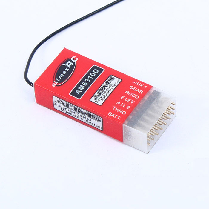 AllMaxRC 2.4G DMSS 6 CH Receiver (Compatible with JR XG7 XG8)