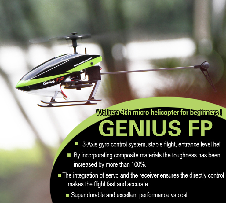 Walkera Genius FP RC Helicopter RTF Flybarless 4CH 2.4GHz Wiht 2402D Transmitter